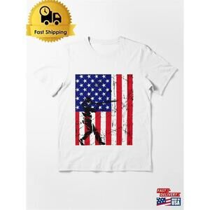 American Flag Baseball Team Patriotic Sport Graphic Unisex T-Shirt